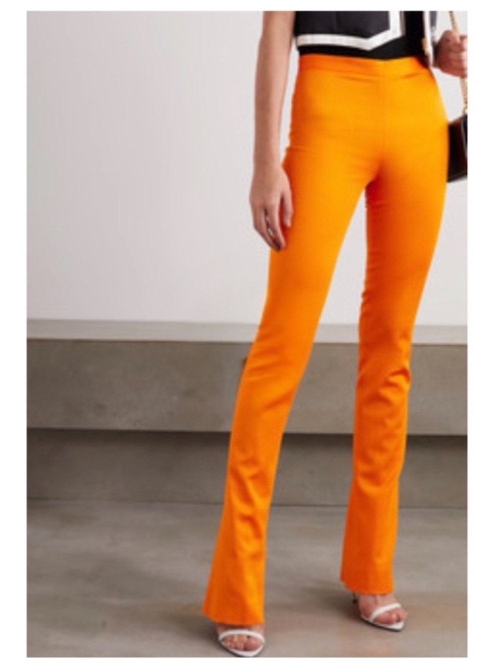 NEW Versace orange satin straight leg trousers